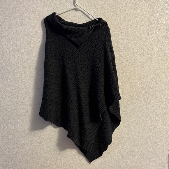 eight eight eight Sweaters - Eight Eight Eight Black Textured Poncho